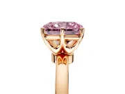 Solitaire Engagement Ring Setting for Fancy Pink Radiant Cut Center with Plain Band and Tulip Prong Head in Rose Gold