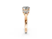 Solitaire Engagement Ring Setting for Round Cut Center with Marquise Flower Shoulders and Prong Head in Rose Gold