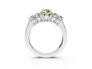 5 Stone Engagement Ring Setting for Fancy Yellow Marquise Center with Equal Close-Set Accents and Prong Head in Sterling Silver