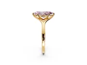 Solitaire Engagement Ring Setting for Fancy Pink Marquise Center with Plain Split Shank and Prong Head in Yellow Gold