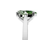 Solitaire Engagement Ring Setting for Fancy Green Pear-Shaped Center with Tapered Shoulders and Prong Head in Sterling Silver