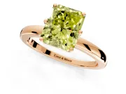 Solitaire Engagement Ring Setting for Fancy Yellow Radiant Cut Center with Plain Band and Tulip Prong Head in Rose Gold