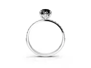 Solitaire Engagement Ring Setting for Fancy Black Marquise Center with Pave Accents and Prong Head in Platinum