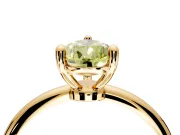 Minimalist Solitaire Engagement Ring Setting for Fancy Yellow Pear-Shaped Center with Thin Band and Prong Head in Yellow Gold