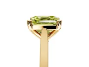 Solitaire Engagement Ring Setting for Fancy Yellow Asscher Cut Center with Tapered Shoulders and Prong Head in Yellow Gold