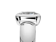 Solitaire Engagement Ring Setting for Emerald Cut Center with Wide Band and Bezel Head in Sterling Silver