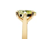 Solitaire Engagement Ring Setting for Fancy Yellow Pear-Shaped Center with Tapered Shoulders and Prong Head in Yellow Gold