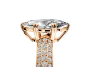 Solitaire Engagement Ring Setting for Marquise Center with Multi-Row Pave Accents and Basket Head in Rose Gold