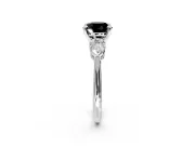 3 Stone Engagement Ring Setting for Fancy Black Round Cut Center with Large Pear-Shaped Accents and Prong Head in Platinum