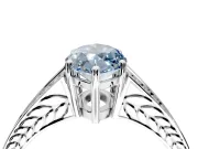 Split Shank Engagement Ring Setting for Fancy Blue Marquise Center with Pave Split Shank and Prong Head in Sterling Silver