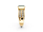 Bezel Engagement Ring Setting for Fancy Green Asscher Cut Center with Wide Channel-Set Band and Bezel Head in Yellow Gold