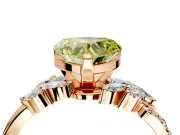 Solitaire Engagement Ring Setting for Fancy Yellow Heart-Shaped Center with Marquise Accent Twist Band and Prong Head in Rose Gold