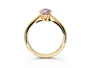 Solitaire Engagement Ring Setting for Fancy Pink Pear-Shaped Center with Knife Ridge Band and Claw Prong Head in Yellow Gold