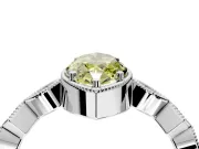Milgrain Bezel Engagement Ring Setting for Fancy Yellow Marquise Center with Marquise Stations and Bezel Head in Sterling Silver