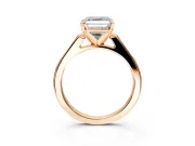 Solitaire Engagement Ring Setting for Asscher Cut Center with Channel Accents and Prong Head in Rose Gold
