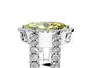 Halo Engagement Ring Setting for Fancy Yellow Marquise Center with Wide-Open Pave Split Shank and Prong Head in Platinum