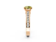 Solitaire Engagement Ring Setting for Fancy Yellow Round Cut Center with Channel Band and Double Claw Prong Head in Rose Gold