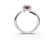 Tension Engagement Ring Setting for Fancy Pink Emerald Cut Center with Wide Flat Band and Tension Head in Platinum