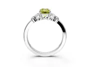 Solitaire Engagement Ring Setting for Fancy Yellow Emerald Cut Center with Marquise Flower Shoulders and Prong Head in Platinum