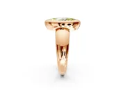 Solitaire Engagement Ring Setting for Fancy Yellow Marquise Center with Wide Band and Bezel Head in Rose Gold