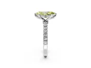 Open Basket Engagement Ring Setting for Fancy Yellow Marquise Center with Pave Band and Prong Head in Platinum