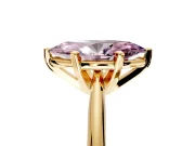 Solitaire Engagement Ring Setting for Fancy Pink Marquise Center with Knife Ridge Band and Claw Prong Head in Yellow Gold