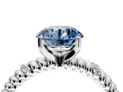 Rope Engagement Ring Setting for Fancy Blue Round Cut Center with Accent Shoulders and Prong Head in Sterling Silver
