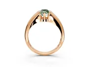 Tension Engagement Ring Setting for Fancy Green Marquise Center with Wide Tapered Band and Tension Head in Rose Gold