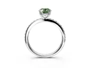 Solitaire Engagement Ring Setting for Fancy Green Oval Center with Fine Pave Band and Prong Head in Platinum
