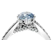 Solitaire Engagement Ring Setting for Fancy Blue Marquise Center with Crossover Accents and Prong Head in Sterling Silver