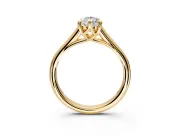 Solitaire Engagement Ring Setting for Pear-Shaped Center with Cathedral Band and Prong Head in Yellow Gold