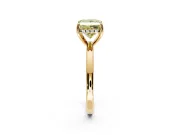 Solitaire Engagement Ring Setting for Fancy Yellow Princess Cut Center with Fine Wire Band and Prong Head in Yellow Gold