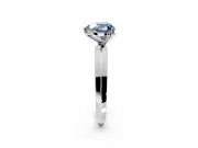 Solitaire Engagement Ring Setting for Fancy Blue Heart-Shaped Center with Wide Knife Ridge Band and Prong Head in Platinum