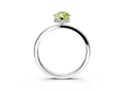 Hidden Halo Engagement Ring Setting for Fancy Yellow Pear-Shaped Center with Plain Band and Tall Prong Head in Platinum