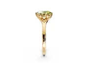 Solitaire Engagement Ring Setting for Fancy Yellow Oval Center with Plain Split Shank and Prong Head in Yellow Gold