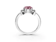 Solitaire Engagement Ring Setting for Fancy Pink Round Cut Center with Twisted Band and Scroll Prong Head in Sterling Silver