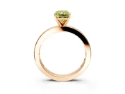 Solitaire Engagement Ring Setting for Fancy Yellow Radiant Cut Center with Channel Baguette Band and Prong Head in Rose Gold