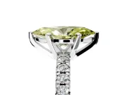 Solitaire Engagement Ring Setting for Fancy Yellow Marquise Center with Large Accents and Prong Head in White Gold