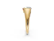 Tension Engagement Ring Setting for Heart-Shaped Center with Wide Tapered Band and Tension Head in Yellow Gold