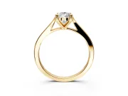 Solitaire Engagement Ring Setting for Pear-Shaped Center with Tapered Shoulders and Prong Head in Yellow Gold