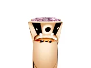 Tension Engagement Ring Setting for Fancy Pink Radiant Cut Center with Wide Flat Band and Tension Head in Rose Gold