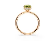 Solitaire Engagement Ring Setting for Fancy Yellow Radiant Cut Center with Plain Band, Open Basket and Prong Head in Rose Gold