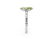 Solitaire Engagement Ring Setting for Fancy Yellow Marquise Center with Bamboo Band and Prong Head in Platinum