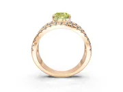 Solitaire Engagement Ring Setting for Fancy Yellow Cushion Cut Center with Wide-Open Split Shank and Prong Head in Rose Gold