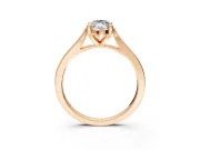 Solitaire Engagement Ring Setting for Marquise Center with Tapered Shoulders and Prong Head in Rose Gold