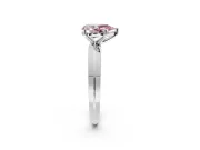 Solitaire Engagement Ring Setting for Fancy Pink Pear-Shaped Center with Wide Knife Ridge Band and Prong Head in Platinum