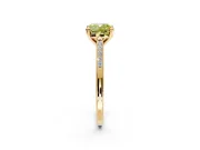 Solitaire Engagement Ring Setting for Fancy Yellow Cushion Cut Center with Channel Accents and Prong Head in Yellow Gold