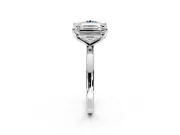 Fancy Blue Round Cut and Emerald Cut Lab-Grown Diamond Toi et Moi Engagement Ring with Prong-Set Stones in Sterling Silver