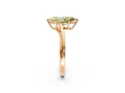 Solitaire Engagement Ring Setting for Fancy Yellow Marquise Center with Plain Bypass Twist Band and Prong Head in Rose Gold