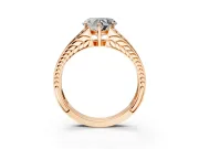 Split Shank Engagement Ring Setting for Heart-Shaped Center with Pave Split Shank and Prong Head in Rose Gold